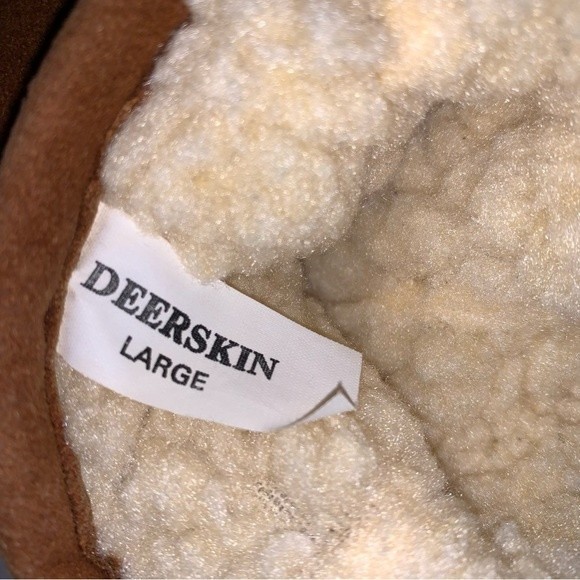 Deerskin Suede Tan Warm Winter Heavy Duty Ski Snow Sherpa Lined Mittens Glove - Picture 3 of 3